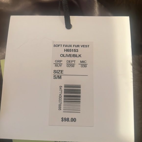 Heurueh vest. Fur, olive and black. NWT size S/M - Picture 4 of 4